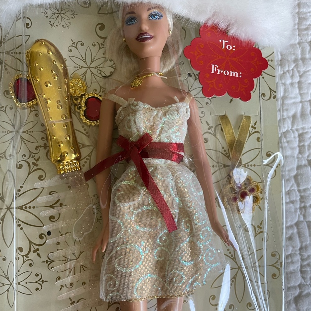Vintage Barbie 2008 Holiday Sparkle Barbie Gift Set Doll With Jewelry - Picture 5 of 8